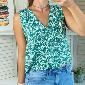 Topshop green sleeveless tie in back top